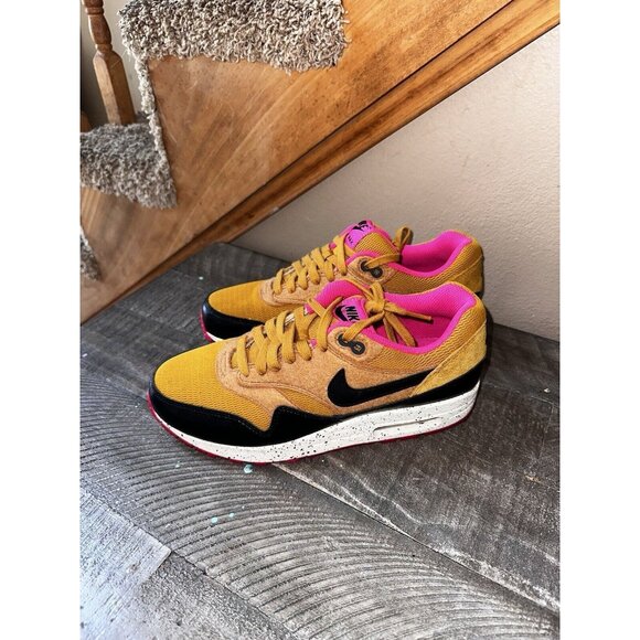 Nike Shoes - Nike Women's Mustard Yellow Black Pink Athletic Sneakers